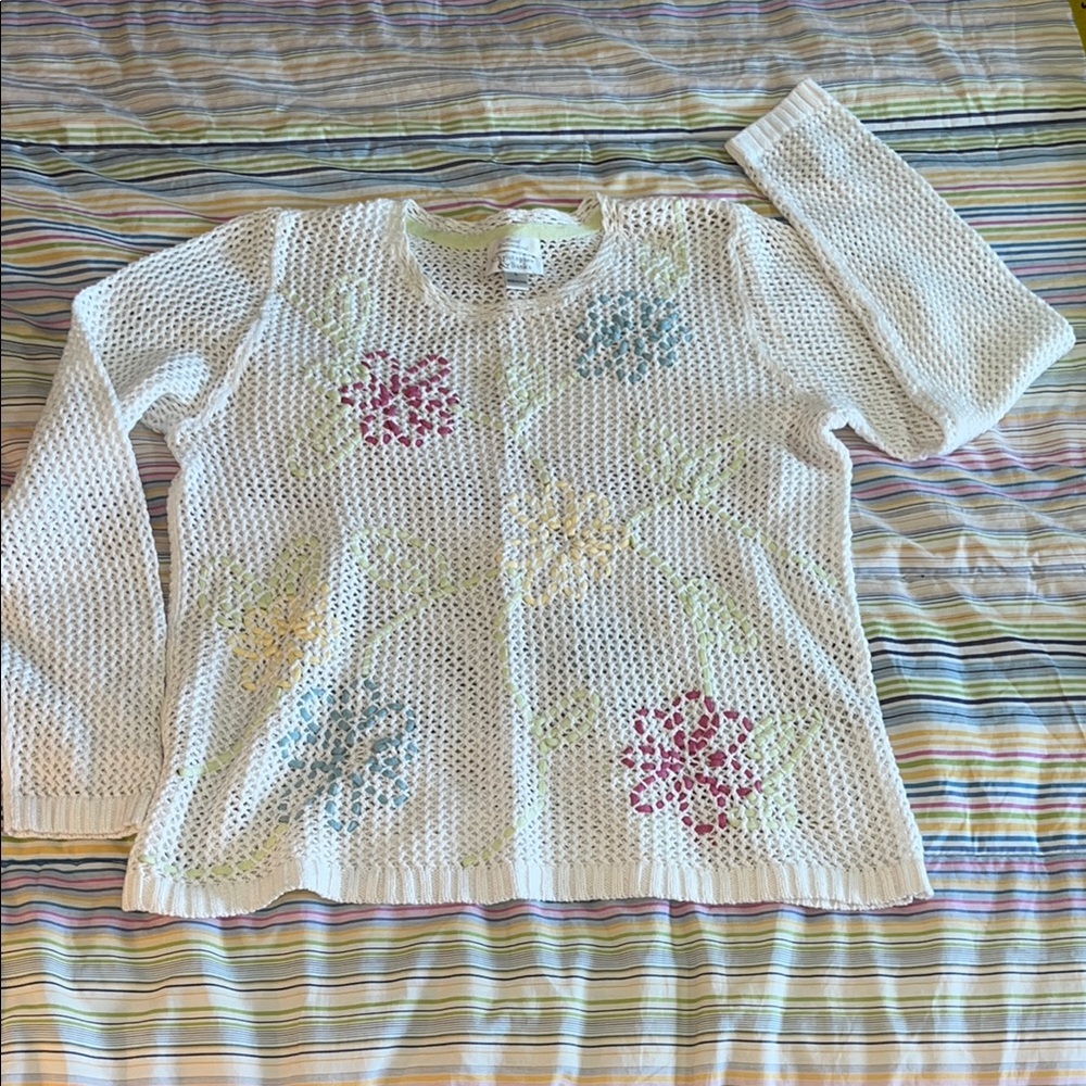 Floral Knit Women's Sweater